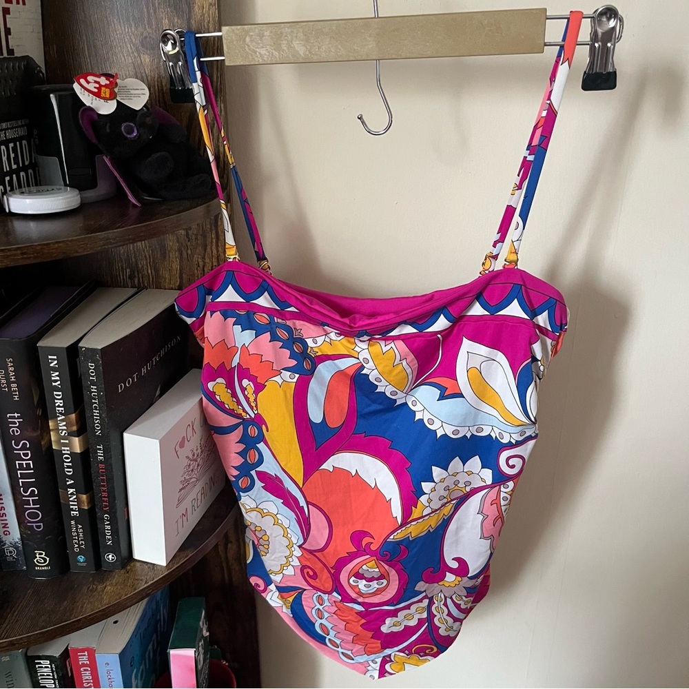 Trina Turk Pink and Blue Floral Top